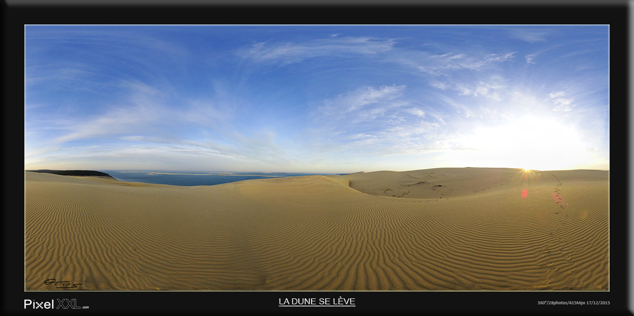 Découvrez les incroyables images de Pixel XXL : La dune du Pilat se lève - visites virtuelles, gigapanoramas, photosphères et vidéos 360!