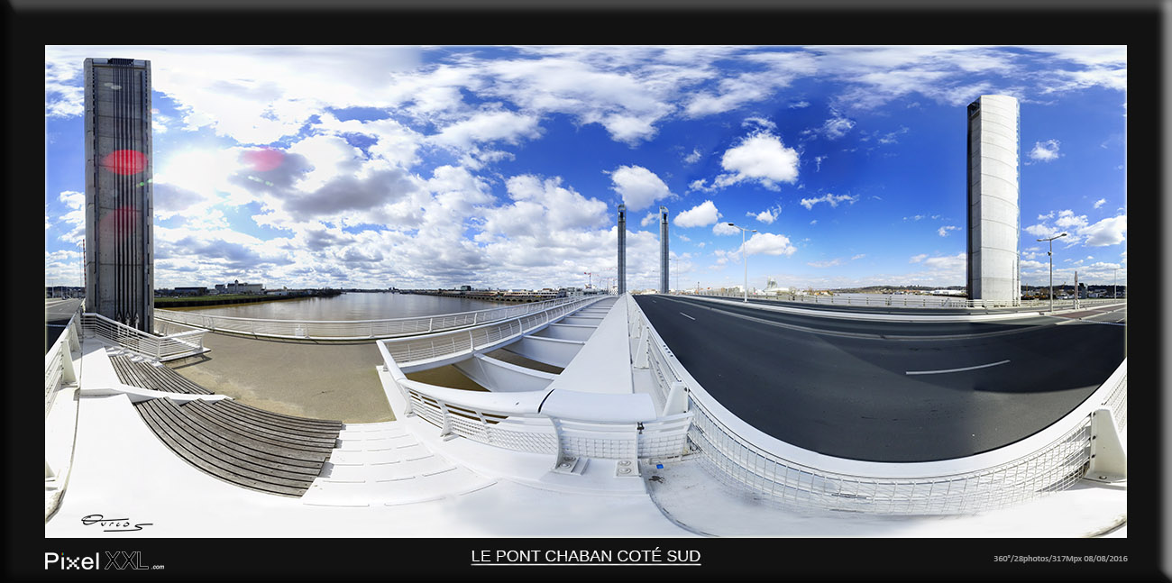 Découvrez les incroyables images de Pixel XXL : Pont Chaban à Bordeaux - visites virtuelles, gigapanoramas, photosphères et vidéos 360!